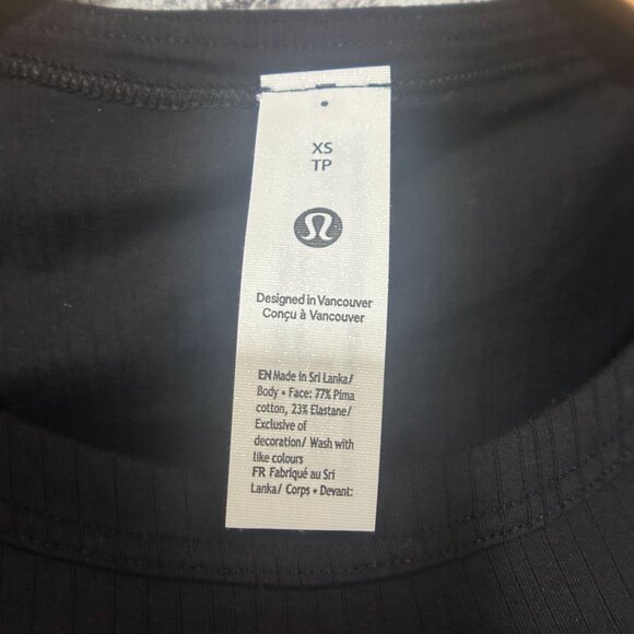 NWT Lululemon Stretch Cotton Rib Crewneck SS Bodysuit Thong Size XS (BLK) - Picture 10 of 15